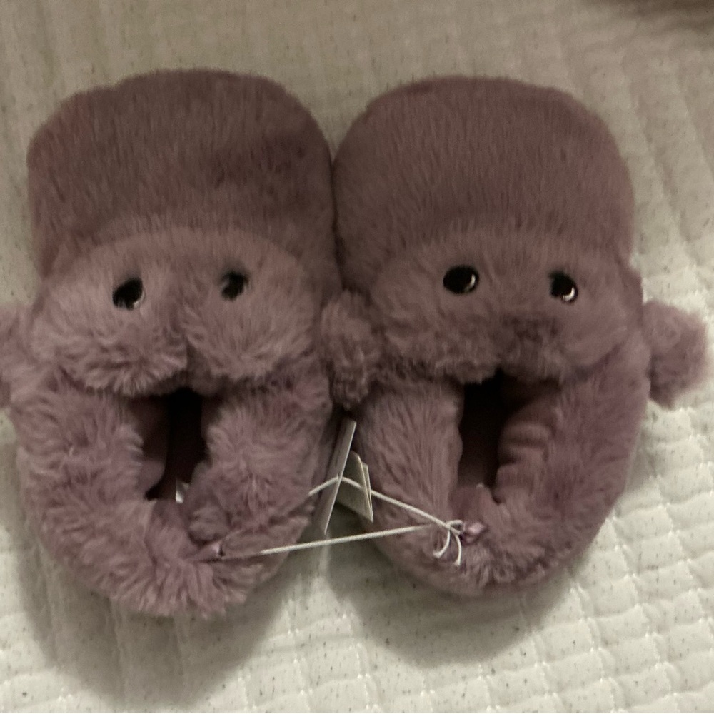 Old Navy Plush Lilac Kids Slippers